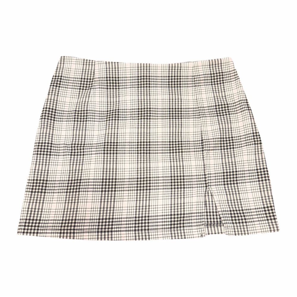 Wild Fable Cream/Black/Pink Plaid Mini Skirt